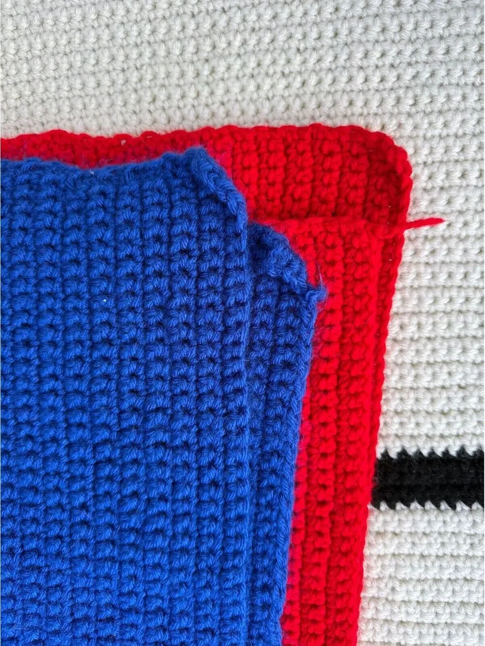 Red, White & Blue Handmade Crochet blanket